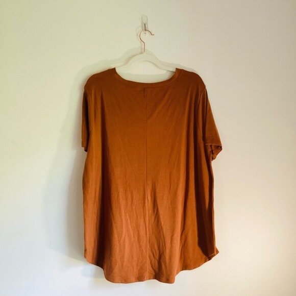 Zenana Women's Rust Orange Relaxed Fit Short Sleeve Tunic Top Size 3X - Picture 3 of 7